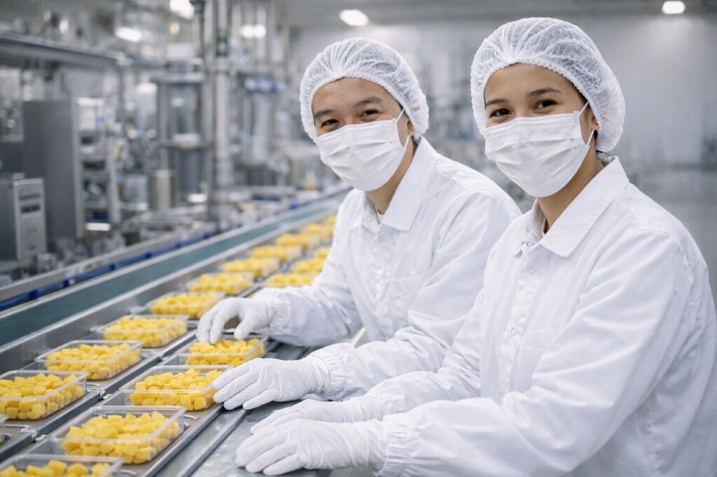 食品工場 作業員 笑顔