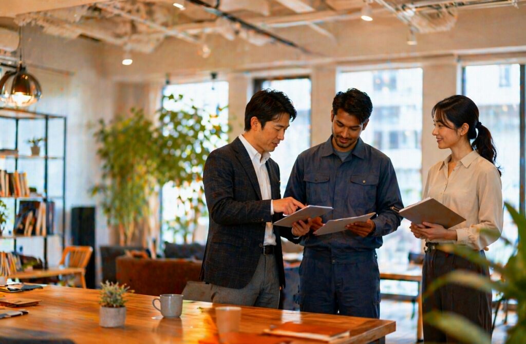 会社　支援員　会話